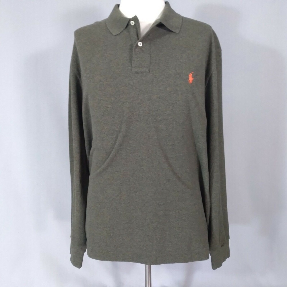 Polo Ralph Lauren Shirt Mens 2XL Brown Long Sleeve Cotton Knit Pullover Sweater